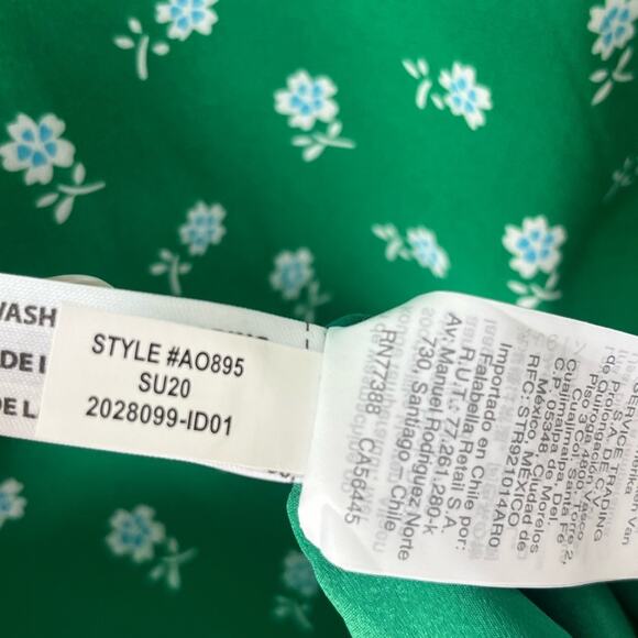 J Crew Puff-sleeve midi dress floral print green 4 NEW - Picture 9 of 11